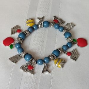 Back To School Teacher Student Charm Stretch Bracelet